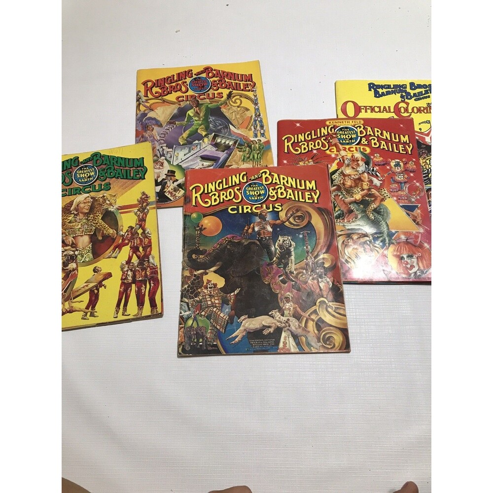 Ringling Brothers Barnum Bailey circus souvenir programs Lot of 4 &Coloring Book